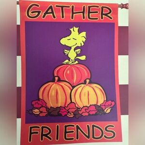 Peanuts Gather Friends Woodstock outdoor flag new in package 25x38